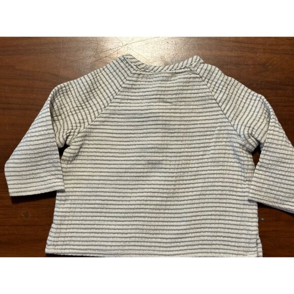 Quincy Mae Baby Striped Long Sleeve Henley Top 3-6 Months Cotton/Polyester Blend - Picture 2 of 4
